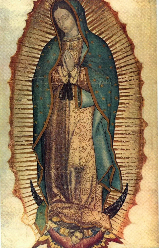 Devotional artwork or photograph associated with Our Lady of Guadalupe