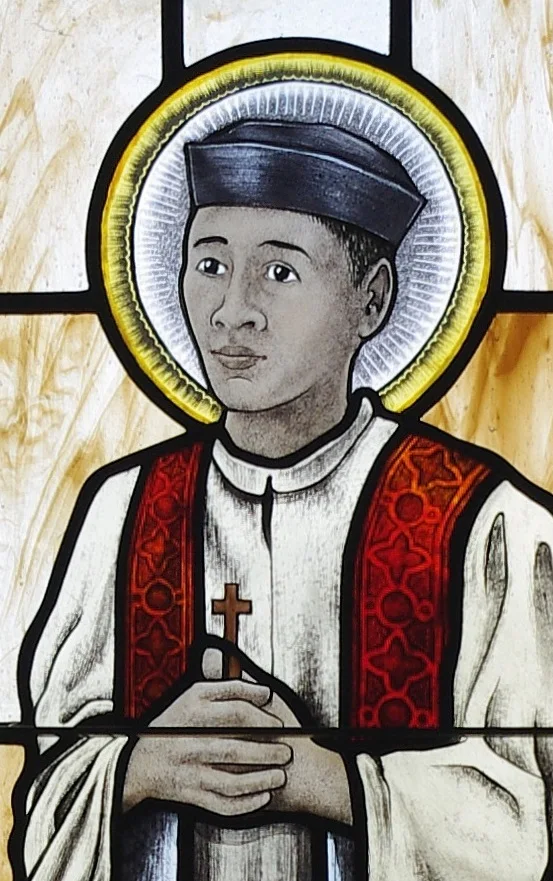 Stained-glass portrait of Saint Andrew Dũng-Lạc