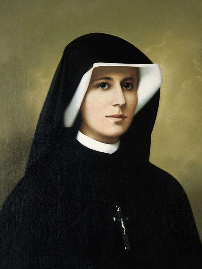 Photographic portrait of Saint Maria Faustina Kowalska in her religious habit