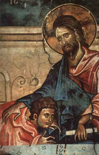 Traditional artwork of Jesus Christ with Saint John the Apostle