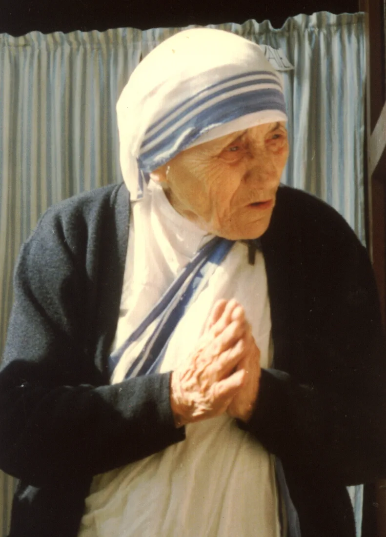 Photographic portrait of Saint Teresa of Calcutta in the Missionaries of Charity sari